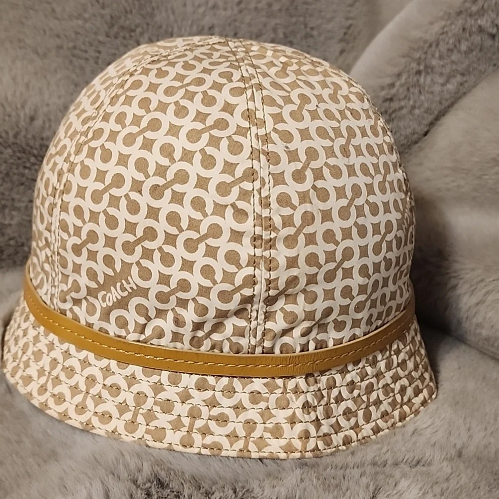 Coach Beige Patterned Women's Hat - Picture 2 of 8